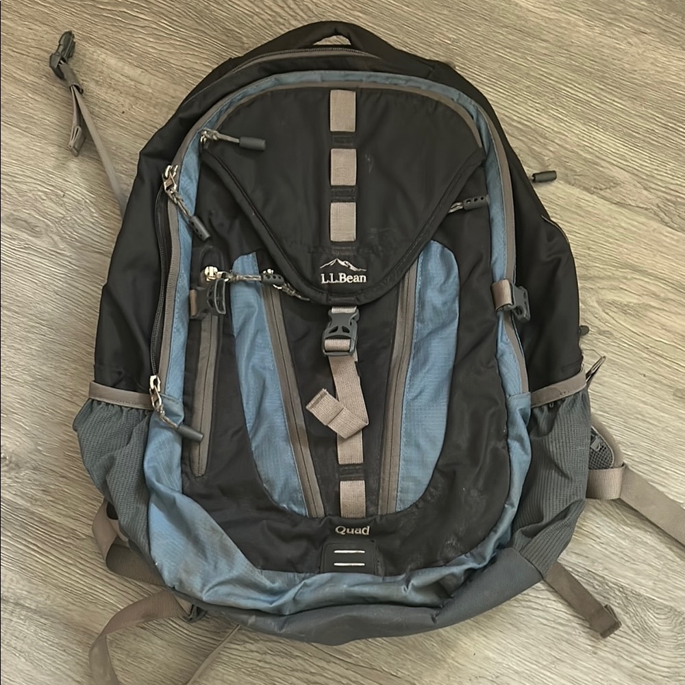 L.L. Bean Black and Blue Backpack for Outdoor Adventures